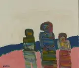 Three Figures by Walter Battiss, oil on canvas, sold Mar 2011