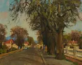 Street Scene, Paarl by Piet van Heerden, oil on canvas, sold Mar 2011