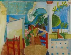 Stanley Pinker, The Patio, Nerja, oil on board