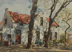 Siegfried Hahn, Dorp Street, Stellenbosch, watercolour