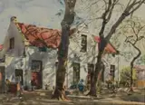 Siegfried Hahn, Dorp Street, Stellenbosch, watercolour