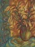 Alexis Preller, Still Life with Lilies, oil on board