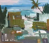 The Beach, Seychelles by Walter Battiss, oil on canvas, sold Mar 2011