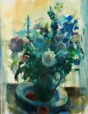 Clément Serneels, Still Life with Flowers in a Jug, oil on canvas