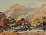 Kammelkspruit, Lady Grey, Cape Province by Walter Battiss, watercolour, sold Mar 2011
