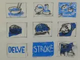 William Kentridge, Delve and Stroke, mixed media on paper