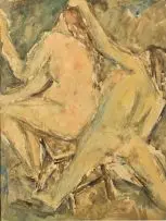 Wolf Kibel, Two Nudes, watercolour and charcoal