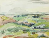Maggie Laubser, Landscape with Cottage