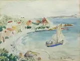 Maggie Laubser, A Boat Sailing in the Bay