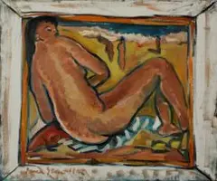 Irma Stern, Figure on a Beach, oil on panel