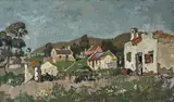 Huisies, Suurbraak by Gregoire Boonzaier, oil on canvasboard, sold Oct 2010