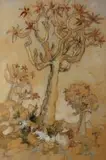 Quiver Trees by Gregoire Boonzaier, watercolour and charcoal, sold Oct 2010
