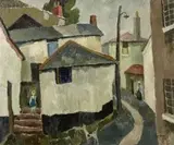 A Street Scene in Cornwall by Gregoire Boonzaier, oil on canvas, sold Oct 2010