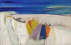 Lazing in the Sand Dunes by Stanley Pinker, oil on canvas, sold Oct 2010