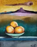Johannes Meintjes, A Bowl of Oranges on a Window Sill