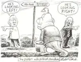 Zapiro, The Problem with Political Chameleons, pen and ink