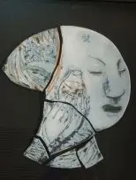 Elouise by Deborah Bell, hand-painted ceramic plaque, sold Sep 2009
