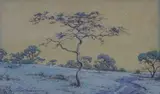 Landscape with a Winding Path and Trees by Erich Mayer, watercolour over pencil, sold Sep 2009
