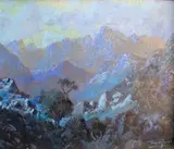 Tinus de Jongh, A Mountainous Landscape
