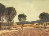 David Botha, A Ploughed Field with Trees
