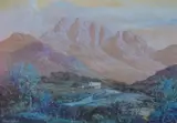 Gabriel de Jongh, A Mountainous Landscape with Cottages