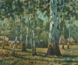 Sydney Carter, Bluegums, Parys, oil on canvas