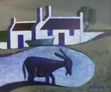 Diederick During, A Goat near a Farm House, oil on board