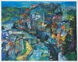 Gerhard Batha, A Coastal Landscape, acrylic on board