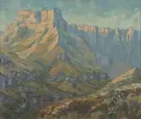 Stefan Ampenberger, Drakensberg Landscape, oil on board