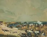 Clément Serneels, A Coastal Landscape with Figures