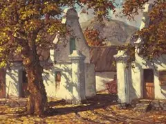 A Cape Homestead by Nils Andersen, oil on board, sold Sep 2009