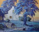 Nils Andersen, A Cape Farmhouse with a Stream and Oak Trees