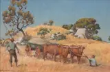 Wagon Leader Resting by Erich Mayer, oil on canvas laid down on card, sold Sep 2009