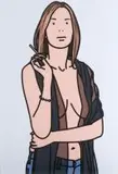 Ruth Smoking 5, 2006 by Julian Opie, silkscreen in colour, sold Nov 2010