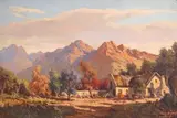 Tinus de Jongh, A Cottage in a Mountainous Landscape