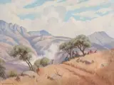 Mountain Landscape, N.E. Transvaal by Willem Hermanus Coetzer, oil on canvas laid down on board, sold Nov 2010
