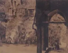 Frans Oerder, Heidelberg Castle, etching
