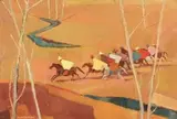 Nerine Desmond, The Cavalcade, Basutoland, oil on board