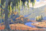 Sydney Carter, An Extensive Landscape with a River and Figures; Cape Cottage