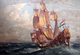 Nils Andersen, "Van Riebeeck's Dromedaris" approaching the Cape