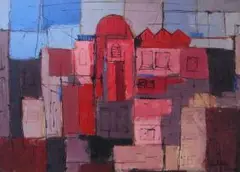 Rooftops by Gordon Vorster, oil on board, sold Nov 2010