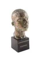 Moses Kottler, A Head of Young Shangaan, bronze with white residue