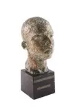 Moses Kottler, A Head of Young Shangaan, bronze with white residue