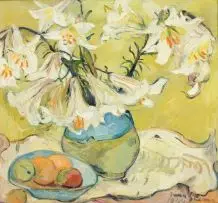 Irma Stern, Lilies, oil on canvas