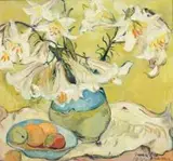 Lilies by Irma Stern, oil on canvas, sold Nov 2010