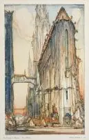 William Timlin, The Building of a Fairy City, The Cathedral, pen and ink and watercolour