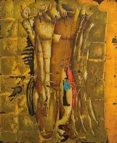 Alexis Preller, Kouros, oil with goldleaf on panel