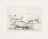 Henry Moore, Grazing Sheep (Cramer 394)