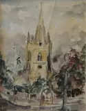Maud Sumner, Street Scene in front of a Church