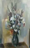 Clément Serneels, Still Life of Proteas in a Green Jug